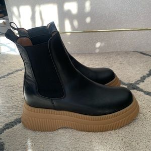GANNI Black Chunky Chelsea Boots